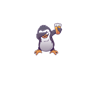 Pinguin cu Bere DAB model gri pe tricou