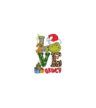 Love Grinch model nisipiu pe tricou