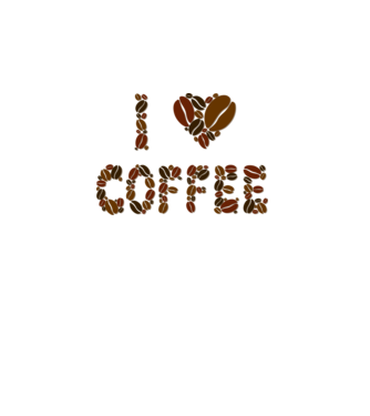I Love Coffee model alb pe tricou