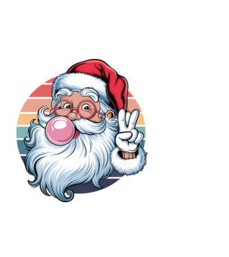 Bubble gum santa model negru pe tricou