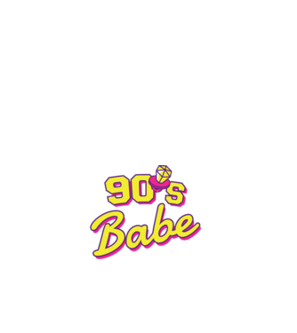 Retro 90s Babe model negru pe tricou