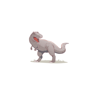 Dinozaur T-rex model albastru jeanși pe tricou