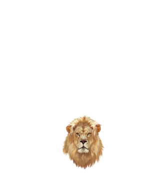 lion head paint model alb pe tricou