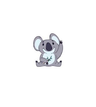 Koala drăguț model alb/roșu pe tricou