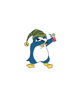 Pinguin DAB model negru pe tricou