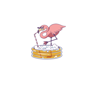 Flamingo cu bere model alb pe tricou