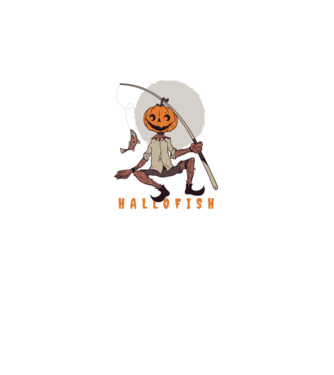 Hallofish - Pescar Halloween model negru pe tricou