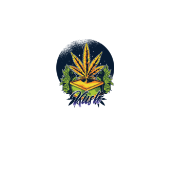 Marijuana Kush model gri închis pe tricou