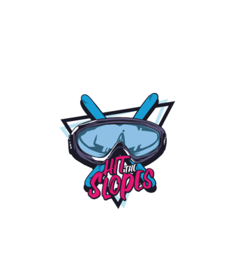 Hit the Slopes - tricou schi model alb pe tricou