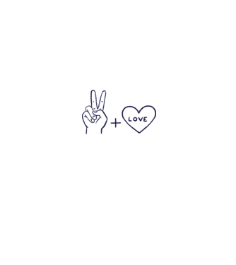 Peace + Love model alb pe tricou