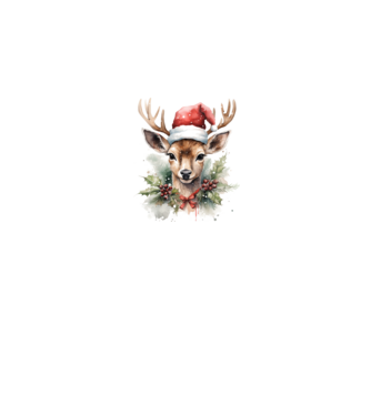 Festive Reindeer model alb pe tricou