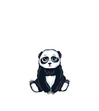 Panda drăguț model nisipiu pe tricou