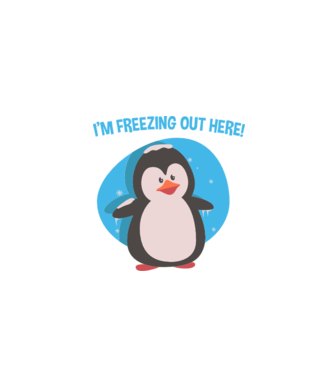 'I''m freezing out here' model alb pe tricou