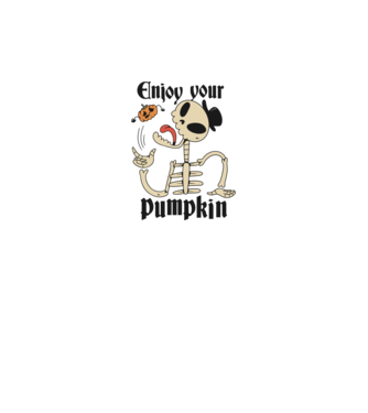 Enjoy your pumpkin Skeleton model gri pe tricou