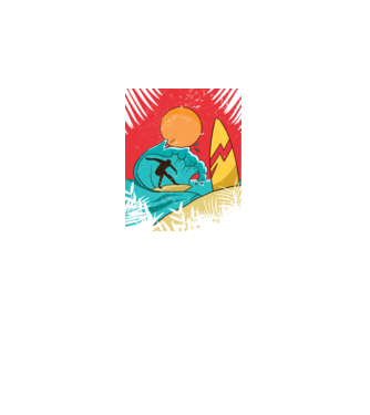 Afiș Surf model negru pe tricou