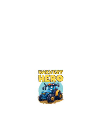 Harvest Hero Tractor model negru pe tricou