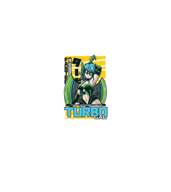 Turbo Gal Anime model alb pe tricou