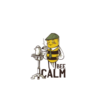 Bee Calm - Fii răbdător Albinuță model gri pe tricou