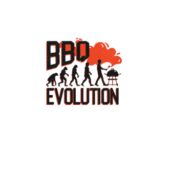 BBQ Evoluție Grătar model alb pe tricou
