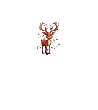 Festive Rudolph model alb pe tricou