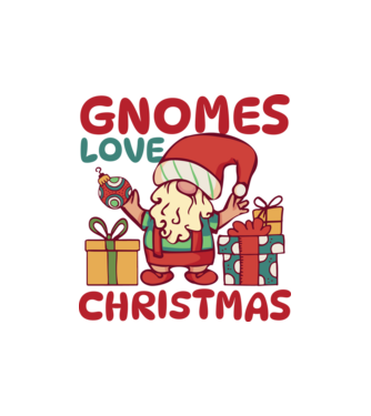 Gnomes LOVE Christmas model nisipiu pe tricou