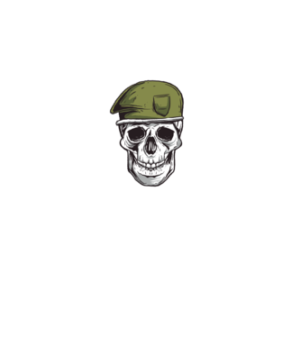 Craniu Soldat model negru pe tricou
