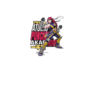 Anime fată Războinic model albastru deschis pe tricou