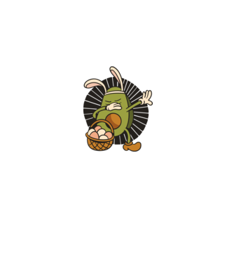 Avocado de Paște DAB model gri pe tricou
