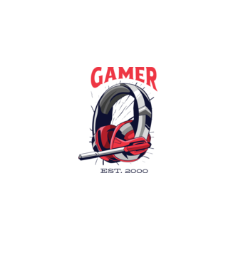 Gamer est. 2000 model alb pe tricou