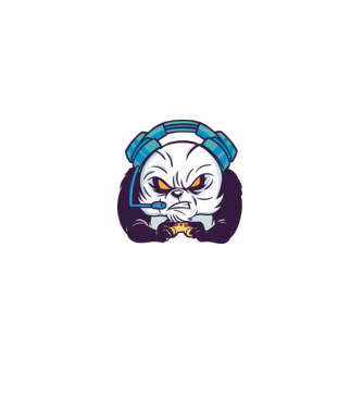 Gamer Panda model alb pe tricou