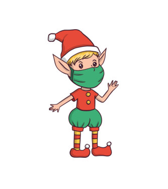 Elf cu mască model alb pe tricou