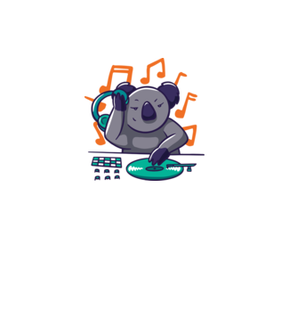 Koala DJ model alb pe tricou