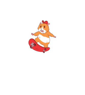 Hamster Skateboarder model albastru regal pe tricou