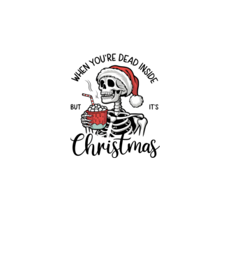 Dead inside, but it's christmas Alb model alb pe tricou