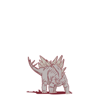 Stegosaurus dinozaur model nisipiu pe tricou