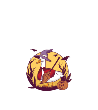 Gâscă Halloween model nisipiu pe tricou