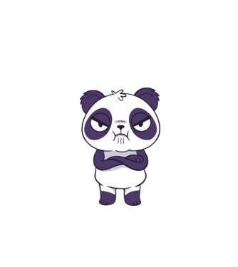 Panda furios model turcoaz pe tricou
