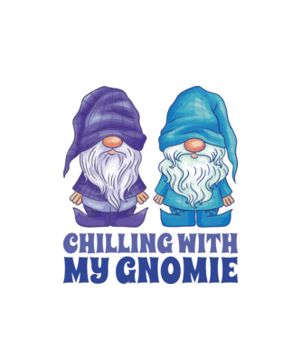 Chilling with my Gnomie model alb pe tricou