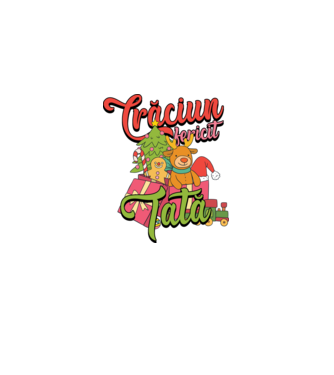 CRĂCIUN FERICIT TATĂ model negru pe tricou