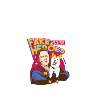 Fake Hero Elon Musk model negru pe tricou