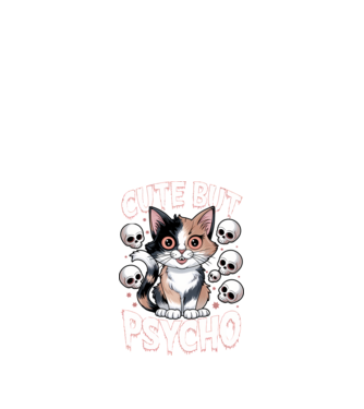 Cute, but Psycho pisică Negru model negru pe tricou