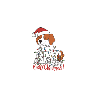 Beagle Crăciun Fericit! model roz deschis pe tricou