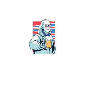 Benjamin Franklin Beer model alb pe tricou
