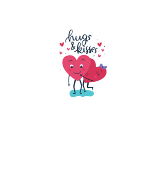 'Hugs and Kisses Tricou drăguț pentru Valentine''s Day' model alb pe tricou