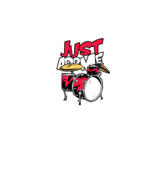 Just add me Drums model gri pe tricou