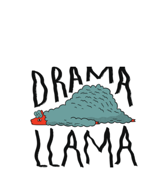 Dramă Lama model alb pe tricou
