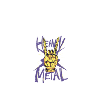 Heavy Metal model negru pe tricou