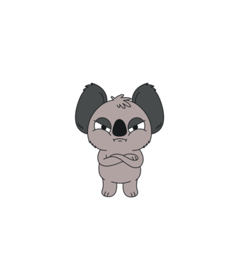 Koala Supărat model turcoaz pe tricou