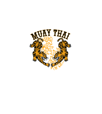Tigri Muay Thai model gri pe tricou