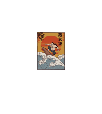 Samurai Surf model negru pe tricou
